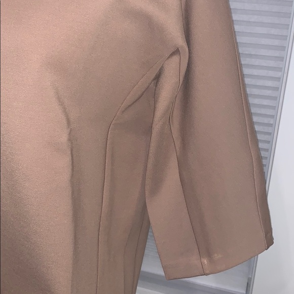 OAK + FORT Camel heavyweight v neck shirt. - Picture 3 of 6